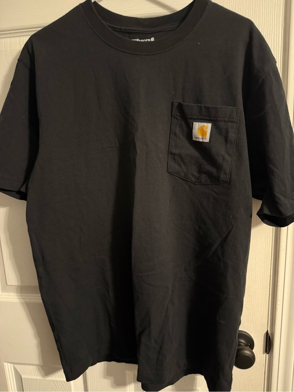 Carhartt Men's Black Pocket Tee with Logo Patch
